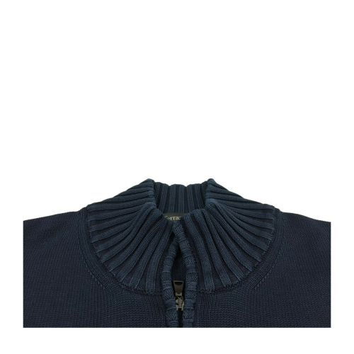 FERRANTE cardigan uomo con zip blu used 100% cotone art 25002 MADE IN ITALY