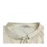 LA FEE MARABOUTEE blusa donna con ricami ecru FB7462 100% cotone MADE IN ITALY