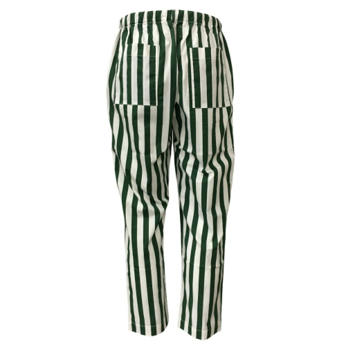 BKØ linea MADSON pantalone uomo righe verde/bianco mod DU19116 MADE IN ITALY