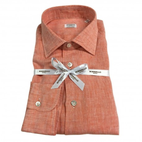 BORRIELLO NAPOLI man shirt long sleeve 100% linen MADE IN ITALY