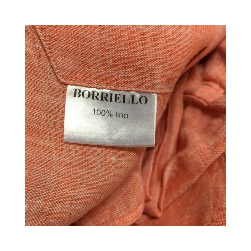 BORRIELLO NAPOLI camicia uomo manica lunga 100% lino fiammato MADE IN ITALY