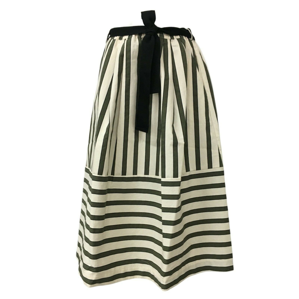 HUMILITY 1949 gonna donna cotone righe ecru/militare art HA8144 MADE IN ITALY HUMILITY 1949 gonna donna cotone righe ecru/militare art HA8144 MADE IN ITALY