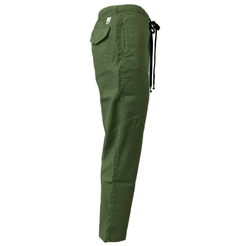 BKØ MADSON trousers man linen green art DU19128 MADE IN ITALY