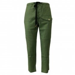 BKØ MADSON trousers man linen green art DU19128 MADE IN ITALY