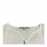 LA FEE MARABOUTEE blusa donna bianco con ricami art FB7129 100% lino