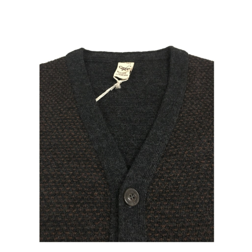 GRP men vest gray/brown 100% wool MADE IN ITALY