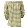 LA FEE MARABOUTEE woman sweater ecru cotton/linen art FB7053  MADE IN ITALY