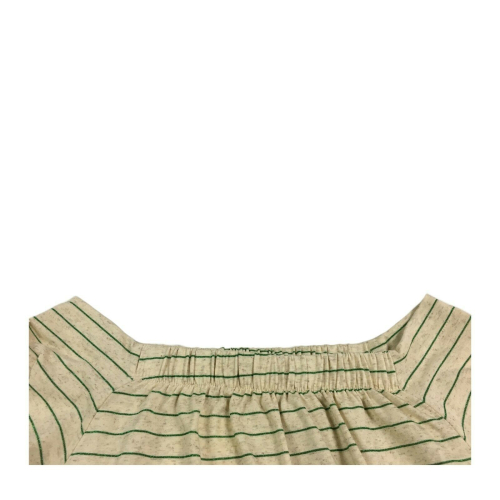 LA FEE MARABOUTEE maglia donna ecru righe cotone/lino art FB7053 MADE IN ITALY