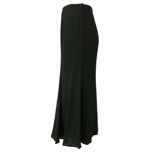 ELENA MIRÒ woman long anthracite elastic back skirt and side zip