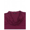 ELENA MIRÒ dark fuchsia woman t-shirt with dropped collar 92% viscose 8% elastane