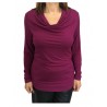 ELENA MIRÒ dark fuchsia woman t-shirt with dropped collar 92% viscose 8% elastane