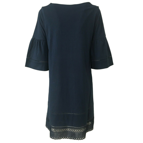 ALPHA STUDIO women's dress blue 3/4 sleeve art AD-1411O 95% cotton 5% elastane