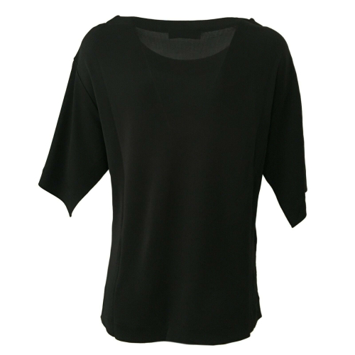 ALPHA STUDIO blusa donna nero con spacchi laterali 100% viscosa art AD-1502C