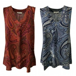 ALPHA STUDIO women's top sleeveless cashmere pattern 92% viscose 8% elastane art AD-161OA