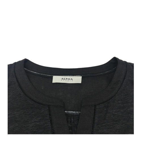 ALPHA STUDIO women's sweater ecru mod AD-8543C 100% linen
