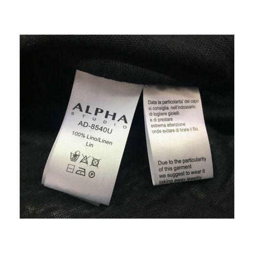 ALPHA STUDIO maglia donna senza manica jersey e tessuto mod AD-8540U 100% lino