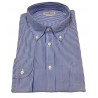 BRANCACCIO camicia uomo button-down bianco/azzurro  NICOLA GOLD con taschino