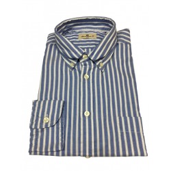 BRANCACCIO camicia uomo button-down azzurro/bianco  NICOLA GOLD con taschino