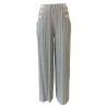 LA FEE MARABOUTEE trousers woman stripes high waist linen art FB7646 MADE IN ITALY