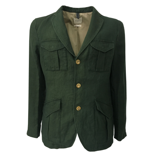 M.I.D.A - Green jacket with pockets and patch