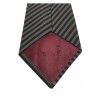 Men's Striped Tie HOLLIDAY & BROWN Gray / Black / Red Silk MADE IN ENGLAND