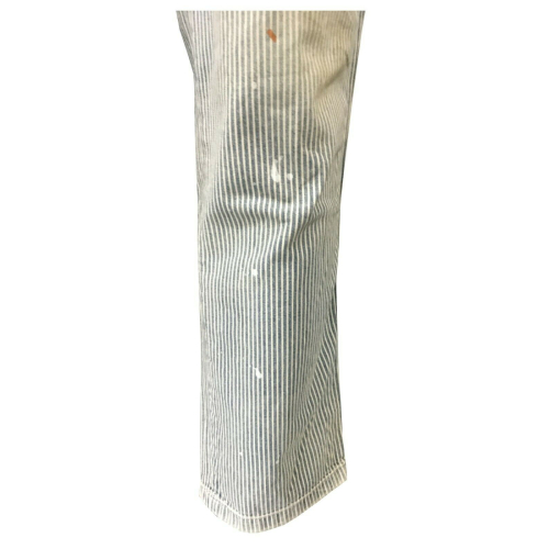 REDS Men's Pants in used style stripes details paintings 100% cotton, MADE IN ITALY