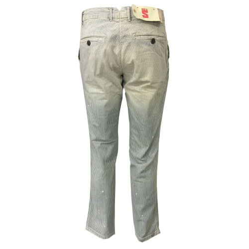 Pantaloni Uomo REDS a righe stile used particolari dipinti 100% cotone, MADE IN ITALY