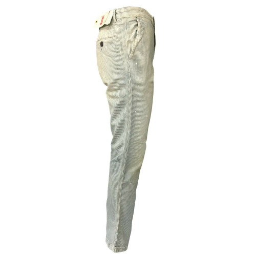 Pantaloni Uomo REDS a righe stile used particolari dipinti 100% cotone, MADE IN ITALY