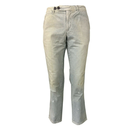 Pantaloni Uomo REDS a righe stile used particolari dipinti 100% cotone, MADE IN ITALY