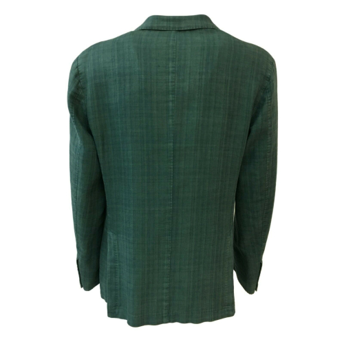 L.B.M 1911 giacca uomo sfoderata quadri verde 60% cotone 40% lino