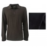 GIRELLI BRUNI polo man dark brown long sleeves 80% cotton 10% cashmere 10% silk