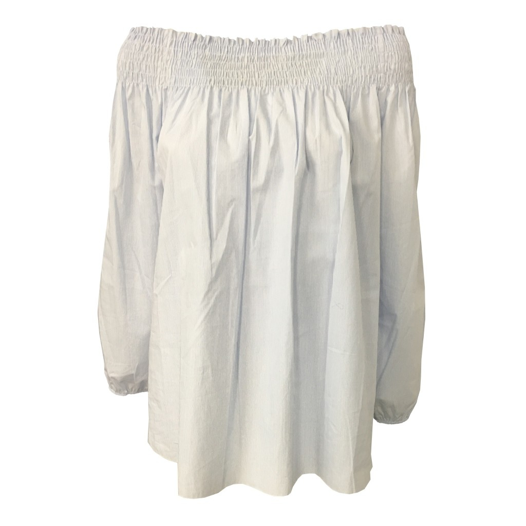 LA FEE MARABOUTEE camicia donna righe bianco/celeste 100% cotone MADE IN ITALY LA FEE MARABOUTEE camicia donna righe bianco/celeste 100% cotone MADE IN ITALY