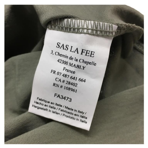 LA FEE MARABOUTEE khaki woman t-shirt with short sleeve and shoulder straps mod FA3473 100% cotton MADE IN ITALY