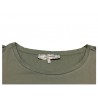 LA FEE MARABOUTEE khaki woman t-shirt with short sleeve and shoulder straps mod FA3473 100% cotton MADE IN ITALY