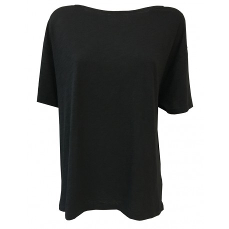 LA FEE MARABOUTEE t-shirt donna nero vestibilita over 100% cotone mod FA7724