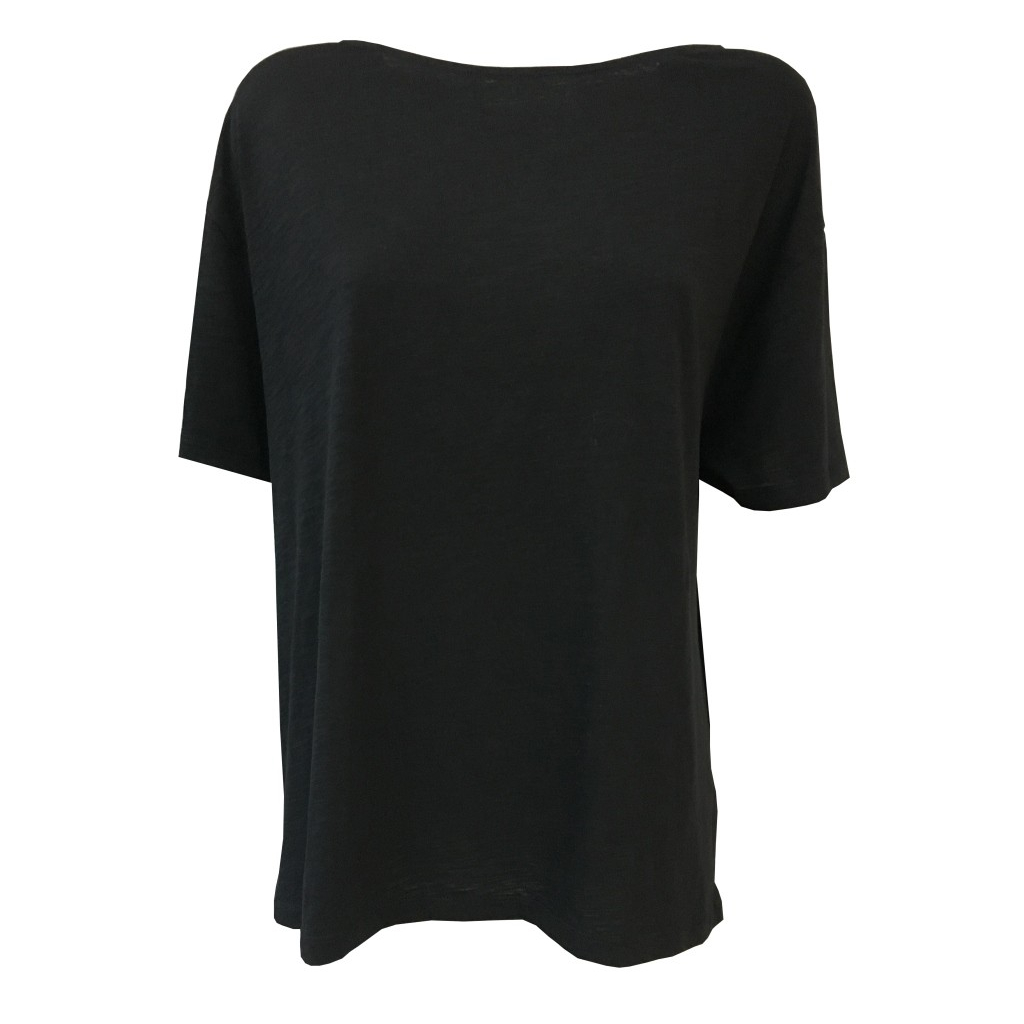 LA FEE MARABOUTEE t-shirt donna nero vestibilita over 100% cotone mod FA7724