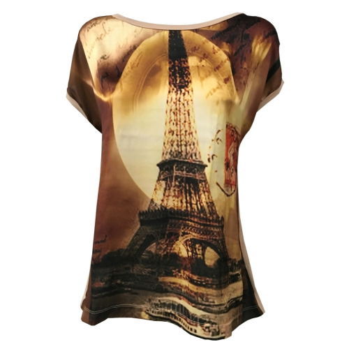 LA FEE MARABOUTEE t-shirt woman+jersey  50% polyester 45% viscose 5% elastane