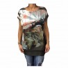 LA FEE MARABOUTEE blusa donna fantasia 50% poliestere MADE IN ITALY