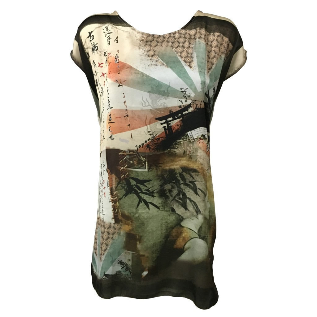 LA FEE MARABOUTEE blusa donna fantasia 50% poliestere MADE IN ITALY