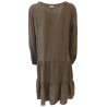 HUMILITY 1949 woman dress brown100% linen MADE IN ITALY