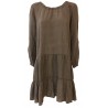 HUMILITY 1949 woman dress brown100% linen MADE IN ITALY