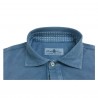DELLA CIANA long sleeved polo shirt with pocket mod. 43370L Blue Emporio 100% cotton MADE IN ITALY