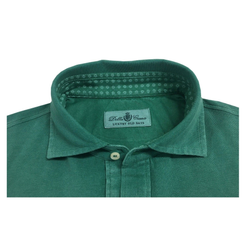 DELLA CIANA long sleeved polo shirt with pocket mod. 43370L Blue Emporio 100% cotton MADE IN ITALY