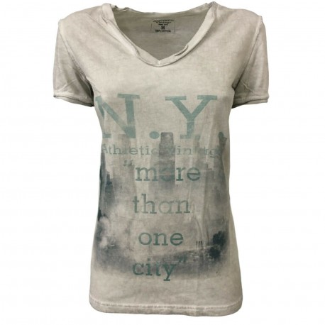 ATHLETIC VINTAGE NEW YORK  t-shirt woman short sleeves  100% Cotton MADE IN ITALY 