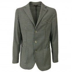 LUIGI BIANCHI MANTOVA men's blue/brown jacket unlined 78% wool 22% cotton