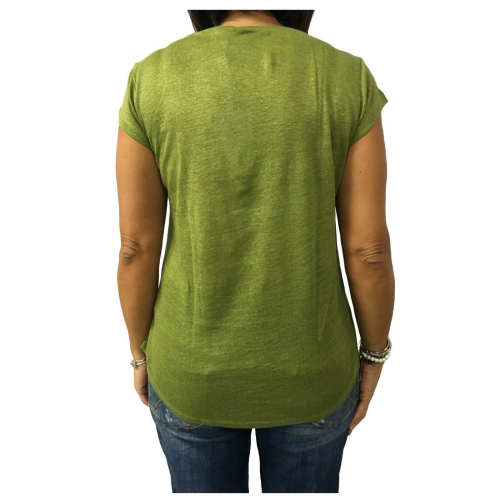LA FEE MARABOUTEE Woman short sleeve t-shirt 100% linen mod W7806