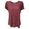 LA FEE MARABOUTE woman t-shirt plum half-sleeve  100% linen