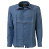 M.I.D.A camicia uomo manica lunga bianca 100% lino JAPANESE FABRIC