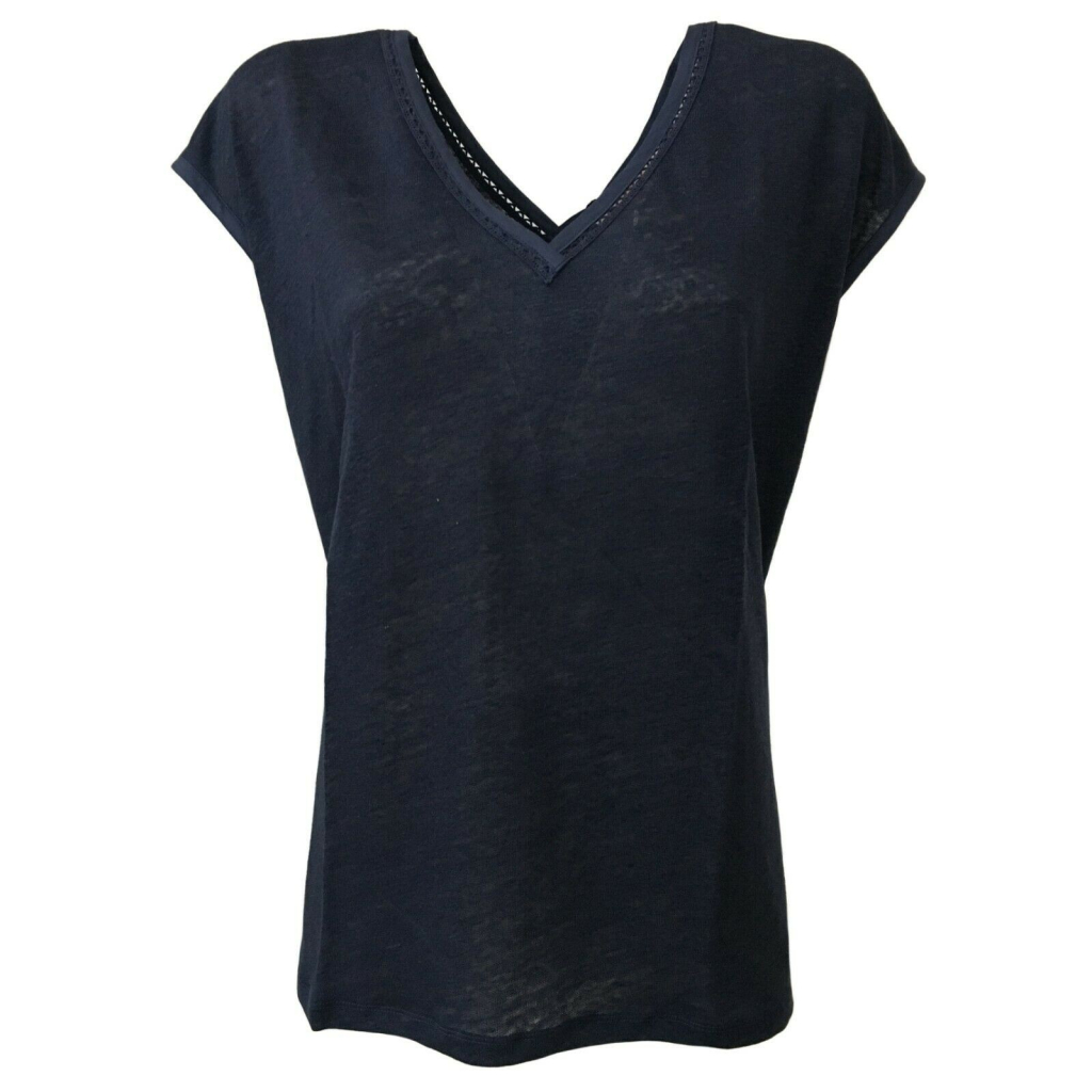 LA FEE MARABOUTEE Woman short sleeve t-shirt 100% linen mod FB3503 LA FEE MARABOUTEE Woman short sleeve t-shirt 100% linen mod FB3503