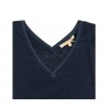 LA FEE MARABOUTEE  T-shirt Donna manica scesa collo a V 100% lino mod FB3503